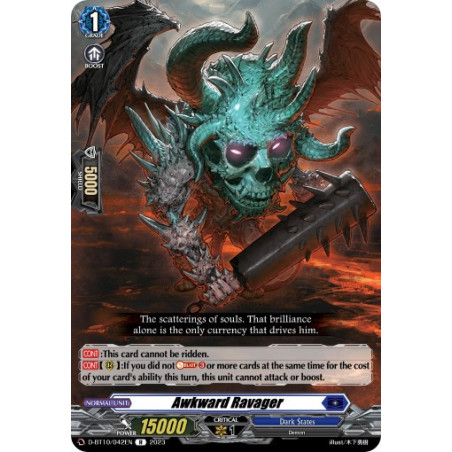 Vanguard_TCG_card_D-BT10_042EN_R_Awkward_Ravager_Dragon_Masquerade