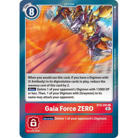 Digimon_TCG_BT9-095_Gaia_Force_ZERO_Rare_X_Record_Card_Game