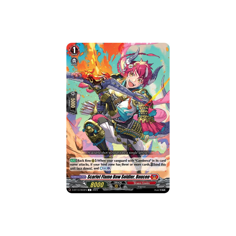 Vanguard_TCG_card_D-BT10_063EN_C_Scarlet_Flame_Bow_Soldier_Boucen_Dragon_Masquerade