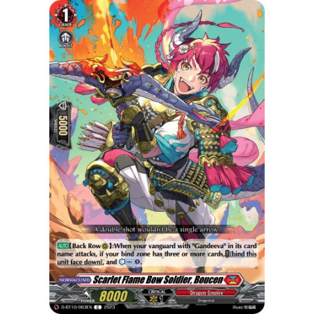Vanguard_TCG_card_D-BT10_063EN_C_Scarlet_Flame_Bow_Soldier_Boucen_Dragon_Masquerade