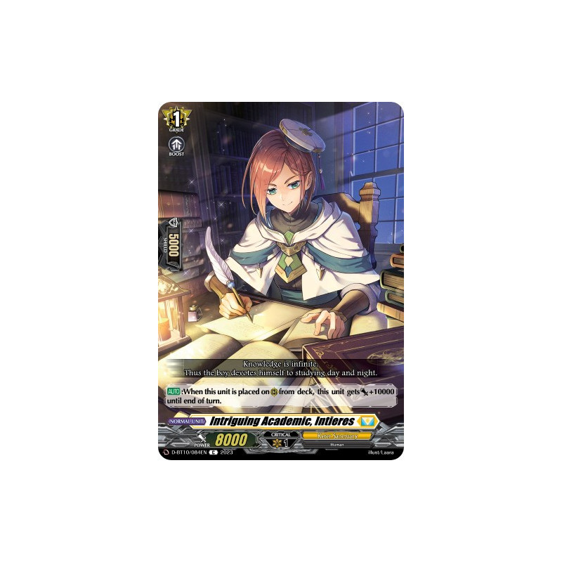 Vanguard_TCG_card_D-BT10_084EN_C_Intriguing_Academic_Intieres_Dragon_Masquerade