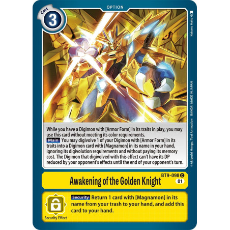 Digimon_TCG_BT9-098_Awakening_of_the_Golden_Knight_Common_X_Record_Card_Game