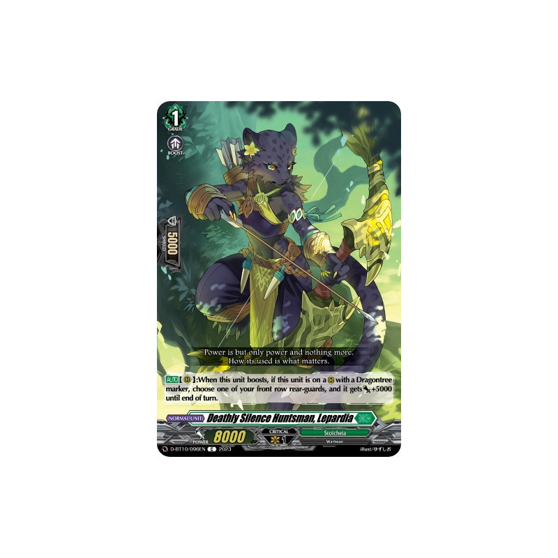 Vanguard_TCG_card_D-BT10_096EN_C_Deathly_Silence_Huntsman_Lepardia_Dragon_Masquerade
