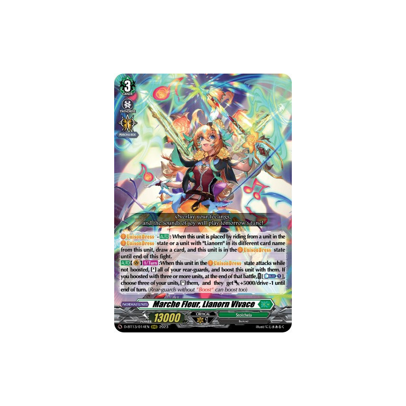 Vanguard_TCG_card_D-BT13_014ENEN_RRR_Marche_Fleur_Lianorn_Vivace_Flight_of_Chakrabarthi