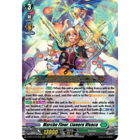 Vanguard_TCG_card_D-BT13_014ENEN_RRR_Marche_Fleur_Lianorn_Vivace_Flight_of_Chakrabarthi