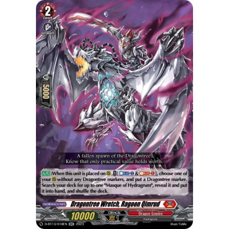 Vanguard_TCG_card_D-BT13_018ENEN_RR_Dragontree_Wretch_Ragoon_Qimrud_Flight_of_Chakrabarthi