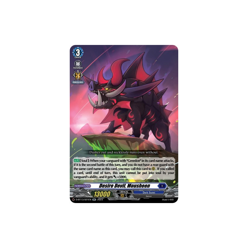 Vanguard_TCG_card_D-BT13_021ENEN_RR_Desire_Devil_Mousheen_Flight_of_Chakrabarthi