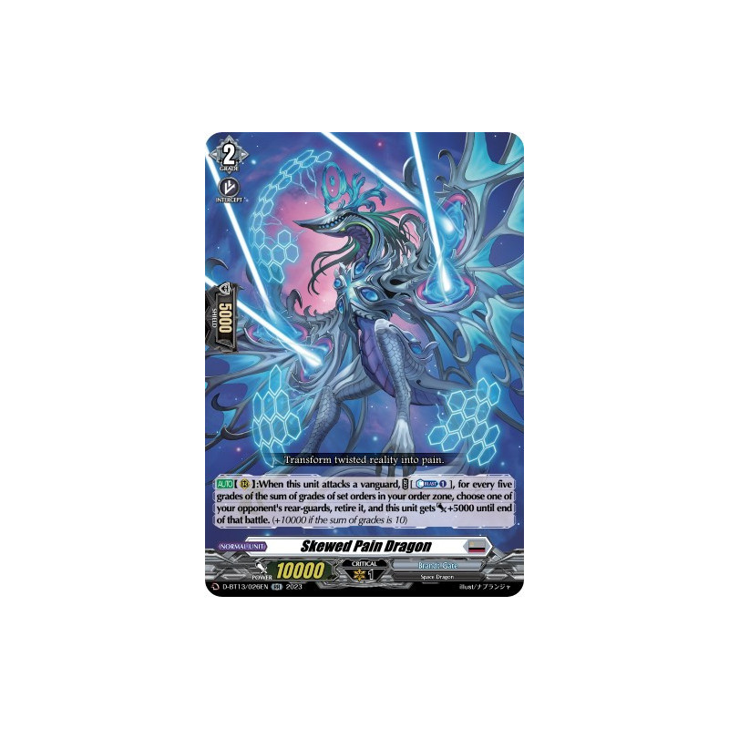 Vanguard_TCG_card_D-BT13_026ENEN_RR_Skewed_Pain_Dragon_Flight_of_Chakrabarthi