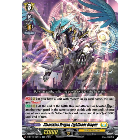 Vanguard_TCG_card_D-BT13_029ENEN_RR_Clearskies_Dragon_Lightleads_Dragon_Flight_of_Chakrabarthi
