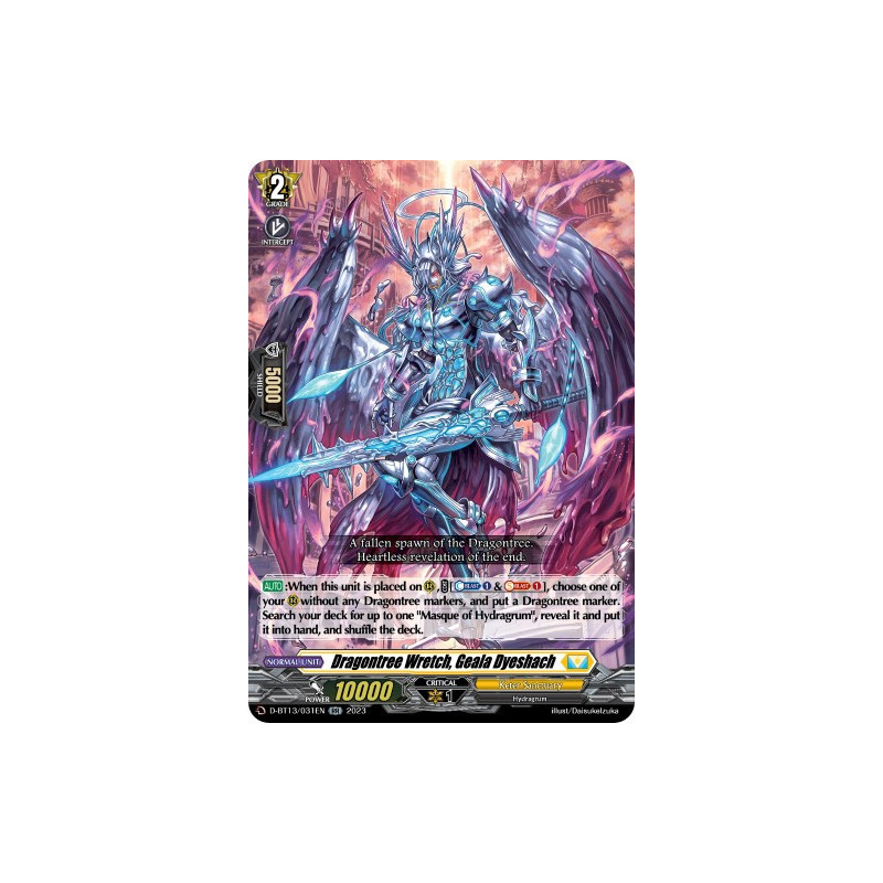 Vanguard_TCG_card_D-BT13_031ENEN_RR_Dragontree_Wretch_Geala_Dyeshach_Flight_of_Chakrabarthi
