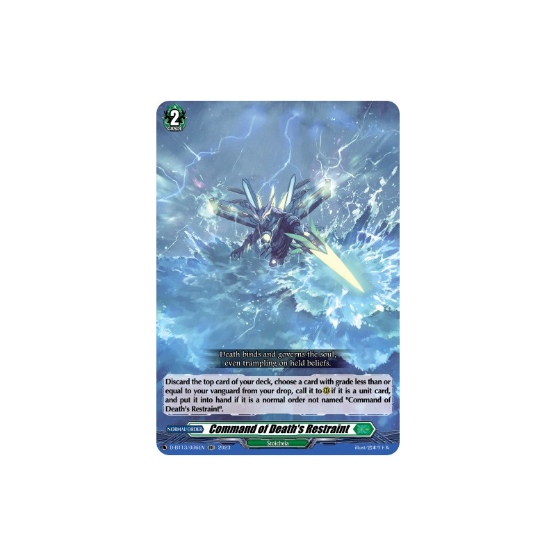 Vanguard_TCG_card_D-BT13_036ENEN_RR_Command_of_Death_s_Restraint_Flight_of_Chakrabarthi