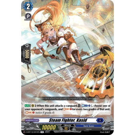 Vanguard_TCG_card_D-BT13_041ENEN_R_Steam_Fighter_Kasid_Flight_of_Chakrabarthi