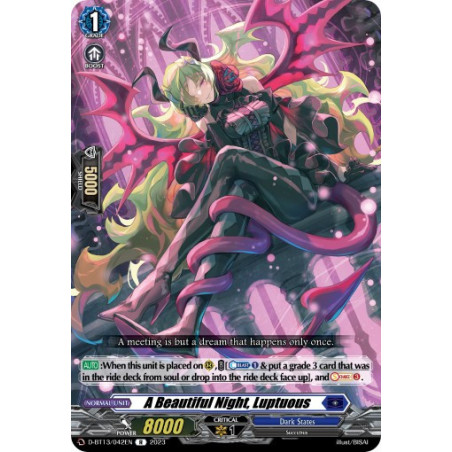 Vanguard_TCG_card_D-BT13_042ENEN_R_A_Beautiful_Night_Luptuous_Flight_of_Chakrabarthi
