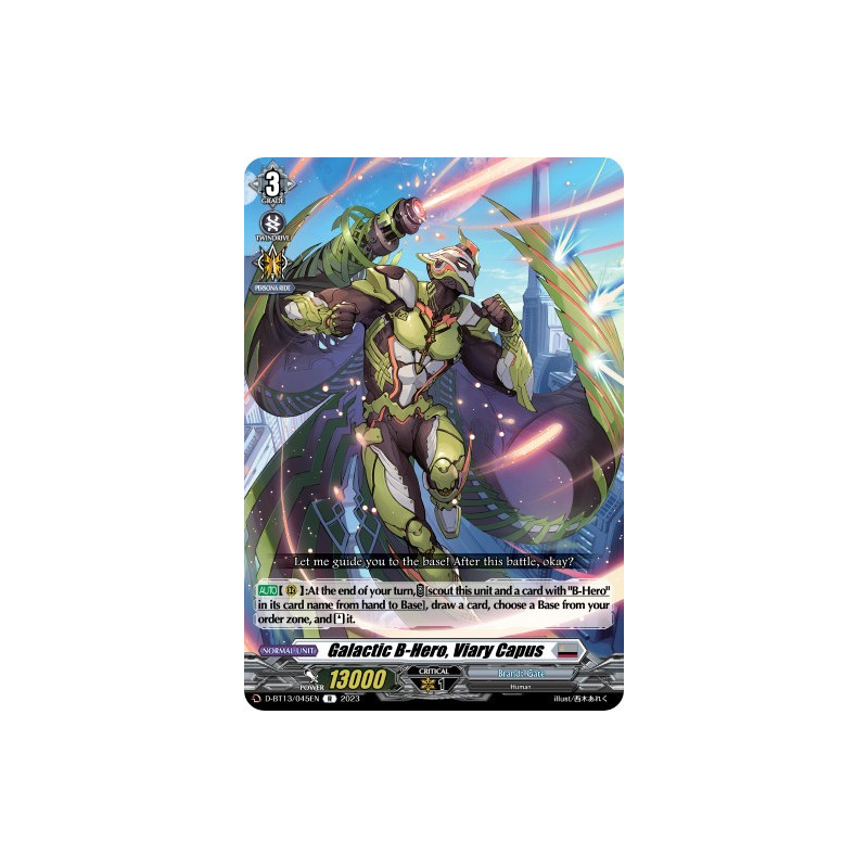 Vanguard_TCG_card_D-BT13_045ENEN_R_Galactic_B-Hero_Viary_Capus_Flight_of_Chakrabarthi