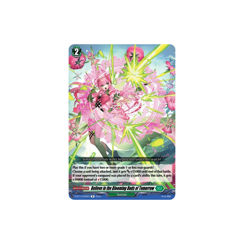 Vanguard_TCG_card_D-BT13_056ENEN_R_Believe_in_the_Blooming_Buds_of_Tomorrow_Flight_of_Chakrabarthi