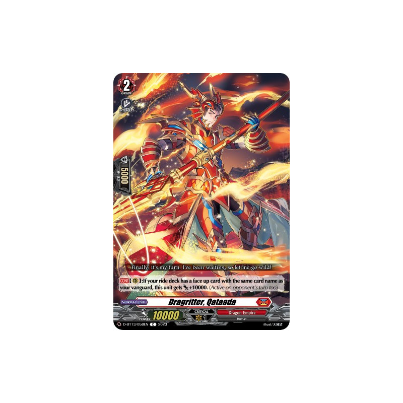 Vanguard_TCG_card_D-BT13_058ENEN_C_Dragritter_Qataada_Flight_of_Chakrabarthi