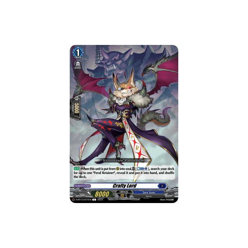 Vanguard_TCG_card_D-BT13_071ENEN_C_Crafty_Lord_Flight_of_Chakrabarthi