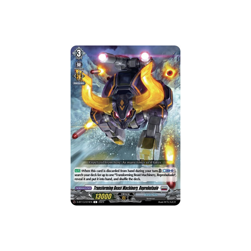 Vanguard_TCG_card_D-BT13_074ENEN_C_Transforming_Beast_Machinery_Reprobufaalo_Flight_of_Chakrabarthi