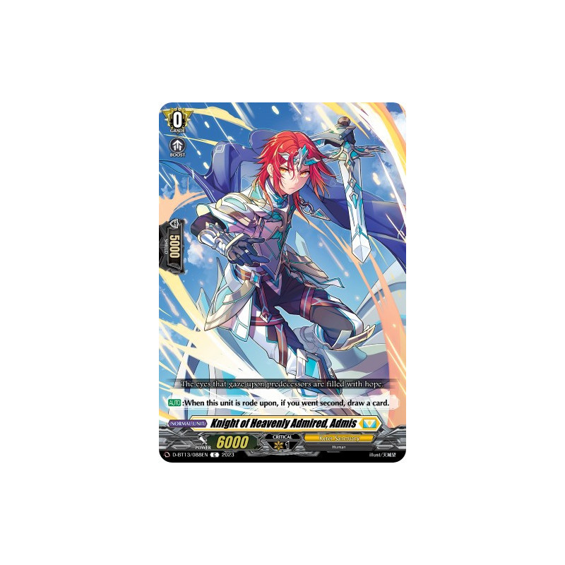 Vanguard_TCG_card_D-BT13_088ENEN_C_Knight_of_Heavenly_Admired_Admis_Flight_of_Chakrabarthi