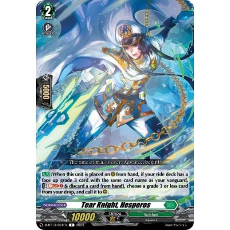 Vanguard_TCG_card_D-BT13_091ENEN_C_Tear_Knight_Hesperos_Flight_of_Chakrabarthi