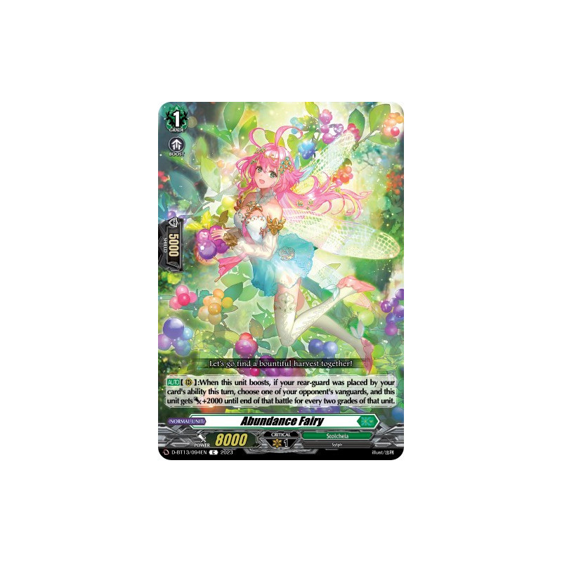 Vanguard_TCG_card_D-BT13_094ENEN_C_Abundance_Fairy_Flight_of_Chakrabarthi