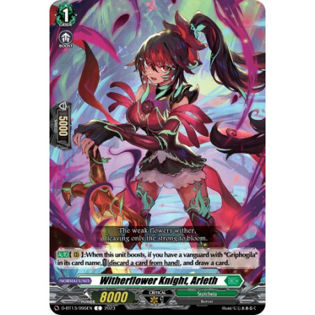 Vanguard_TCG_card_D-BT13_095ENEN_C_Witherflower_Knight_Arleth_Flight_of_Chakrabarthi