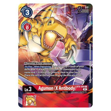 Digimon_TCG_BT9-008_AA_Agumon_(X_Antibody)_Alternative_Art_X_Record_Card_Game