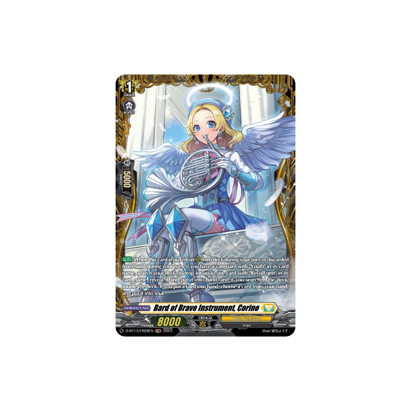 Vanguard_TCG_card_D-BT13_FR28ENEN_FR_Bard_of_Brave_Instrument_Corino_Flight_of_Chakrabarthi