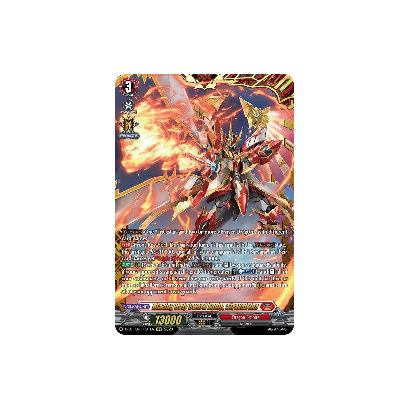 Vanguard_TCG_card_D-BT13_FRR01ENEN_FRR_Blazing_Holy_Sword_Equip_Stravairina_Flight_of_Chakrabarthi