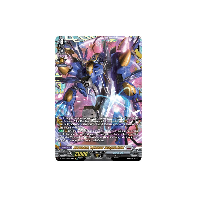 Vanguard_TCG_card_D-BT13_FRR08ENEN_FRR_Blue_Deathster_Skyrendriver_Avantgarda_Richter_Flight_of_Chakrabarthi