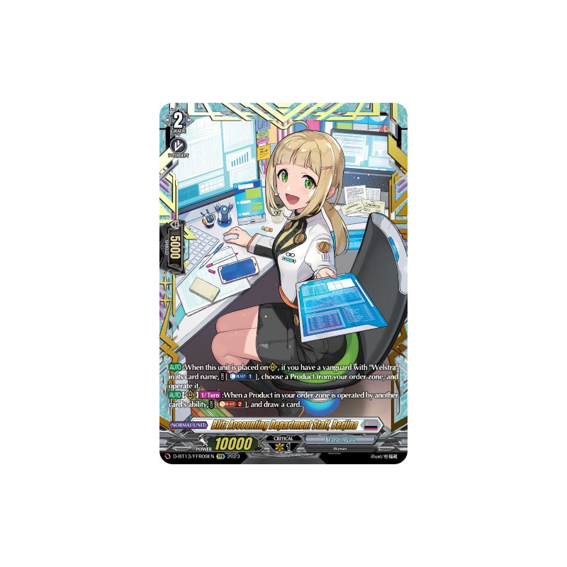 Vanguard_TCG_card_D-BT13_FRR09ENEN_FRR_Blitz_Accounting_Department_Staff_Berjina_Flight_of_Chakrabarthi