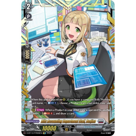 Vanguard_TCG_card_D-BT13_FRR09ENEN_FRR_Blitz_Accounting_Department_Staff_Berjina_Flight_of_Chakrabarthi