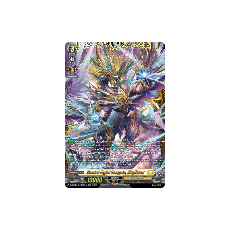 Vanguard_TCG_card_D-BT13_FRR10ENEN_FRR_Sword_Light_Dragon_Skylizen_Flight_of_Chakrabarthi