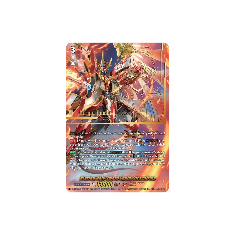 Vanguard_TCG_card_D-BT13_SEC01ENEN_SEC_Blazing_Holy_Sword_Equip_Stravairina_Flight_of_Chakrabarthi