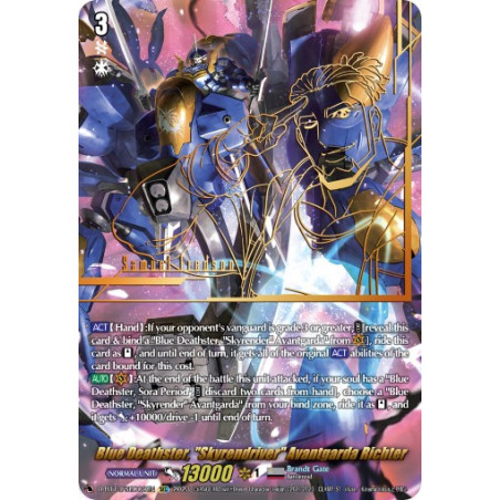 Vanguard_TCG_card_D-BT13_SEC02ENEN_SEC_Blue_Deathster_Skyrendriver_Avantgarda_Richter_Flight_of_Chakrabarthi
