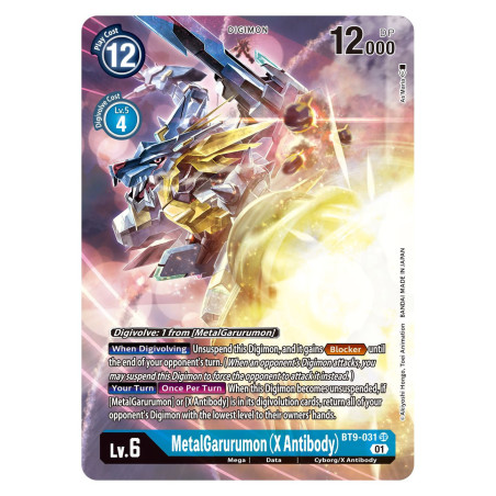 Digimon_TCG_BT9-031_AA_MetalGarurumon_(X_Antibody)_Alternative_Art_X_Record_Card_Game