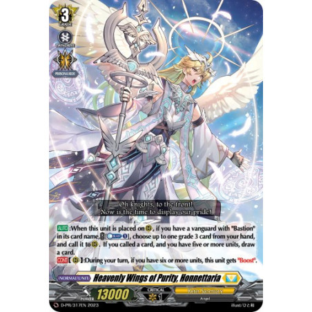 Vanguard_TCG_card_D-PR_317ENEN_PR_Heavenly_Wings_of_Purity_Honnettaria_Flight_of_Chakrabarthi