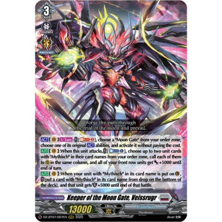 Vanguard_TCG_card_DZ-BT07_007EN_RRR_Keeper_of_the_Moon_Gate_Veissrugr_Moon_Fangs_Cerulean_Blaze