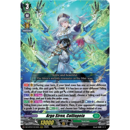 Vanguard_TCG_card_DZ-BT07_013EN_RRR_Argo_Siren_Calliopeia_Moon_Fangs_Cerulean_Blaze