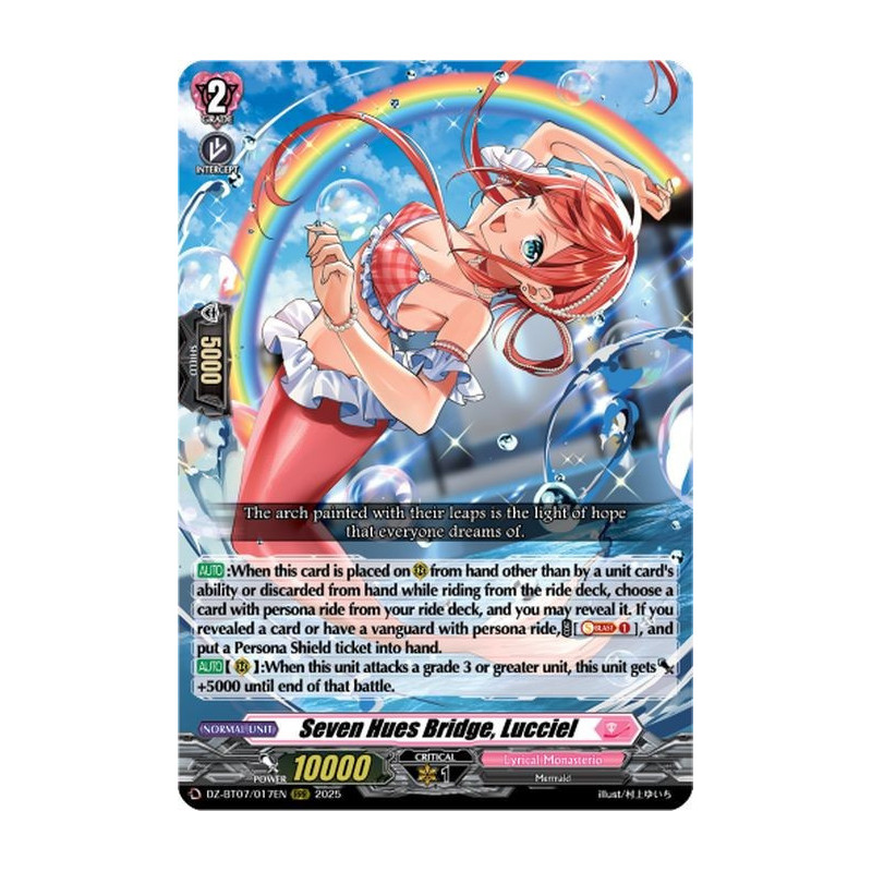 Vanguard_TCG_card_DZ-BT07_017EN_RRR_Seven_Hues_Bridge_Lucciel_Moon_Fangs_Cerulean_Blaze