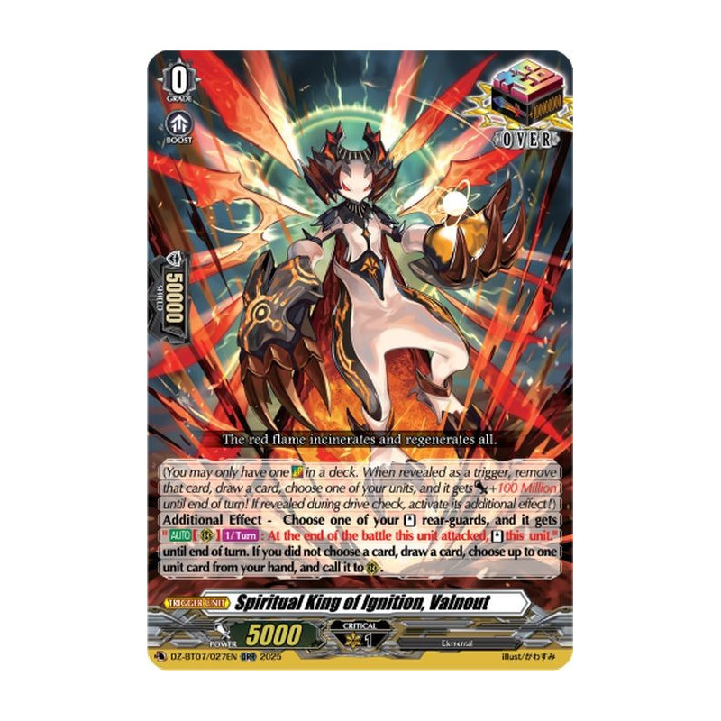 Vanguard_TCG_card_DZ-BT07_027EN_ORR_Spiritual_King_of_Ignition_Valnout_Moon_Fangs_Cerulean_Blaze