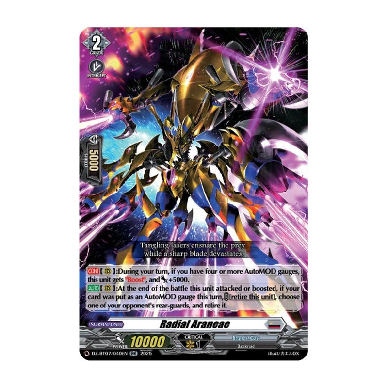 Vanguard_TCG_card_DZ-BT07_040EN_RR_Radial_Araneae_Moon_Fangs_Cerulean_Blaze
