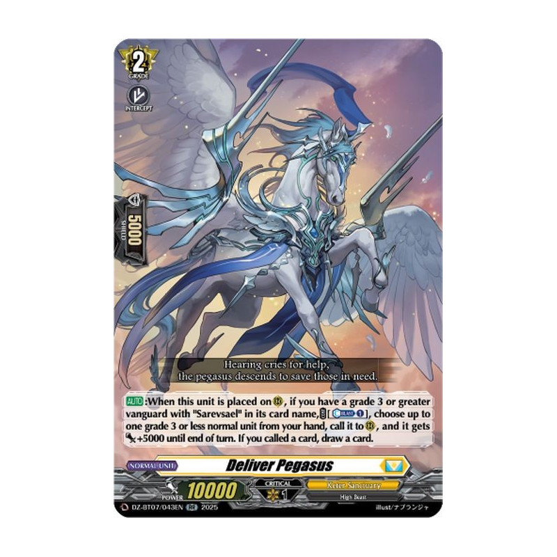 Vanguard_TCG_card_DZ-BT07_043EN_RR_Deliver_Pegasus_Moon_Fangs_Cerulean_Blaze