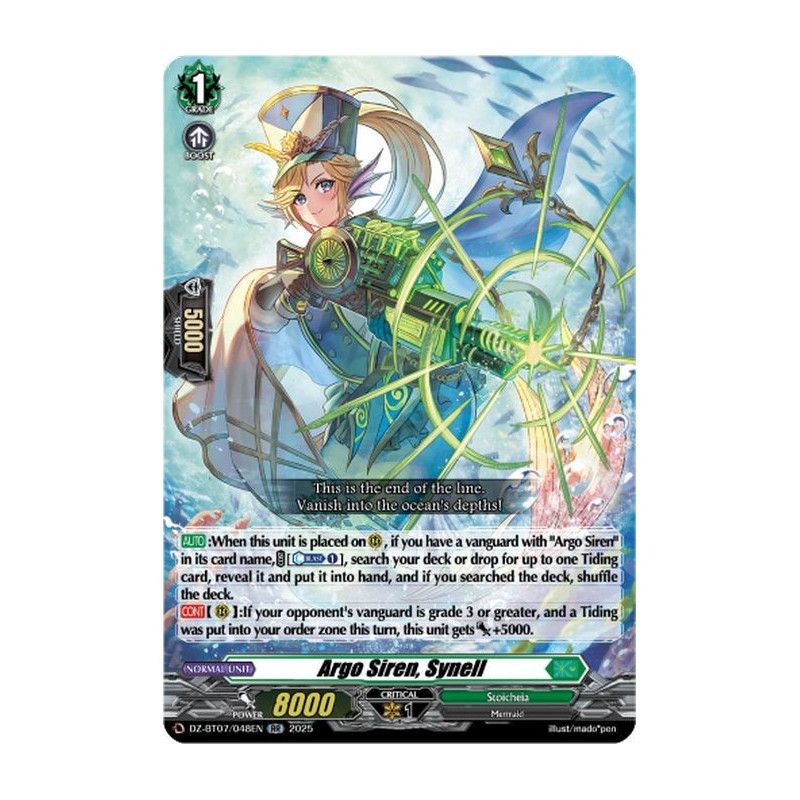 Vanguard_TCG_card_DZ-BT07_048EN_RR_Argo_Siren_Synell_Moon_Fangs_Cerulean_Blaze