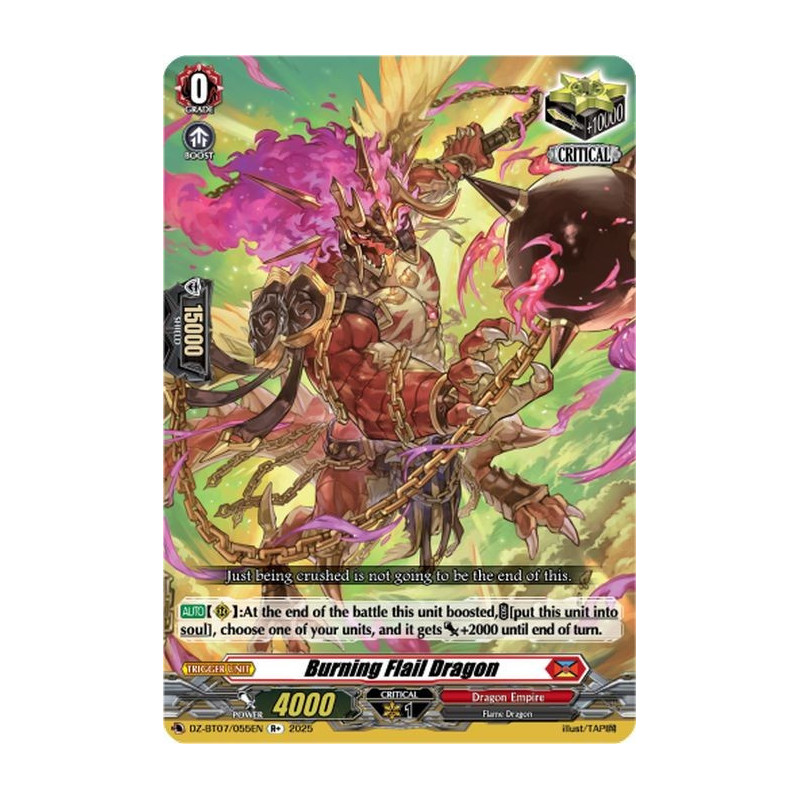 Vanguard_TCG_card_DZ-BT07_055EN_R+_Burning_Flail_Dragon_Moon_Fangs_Cerulean_Blaze