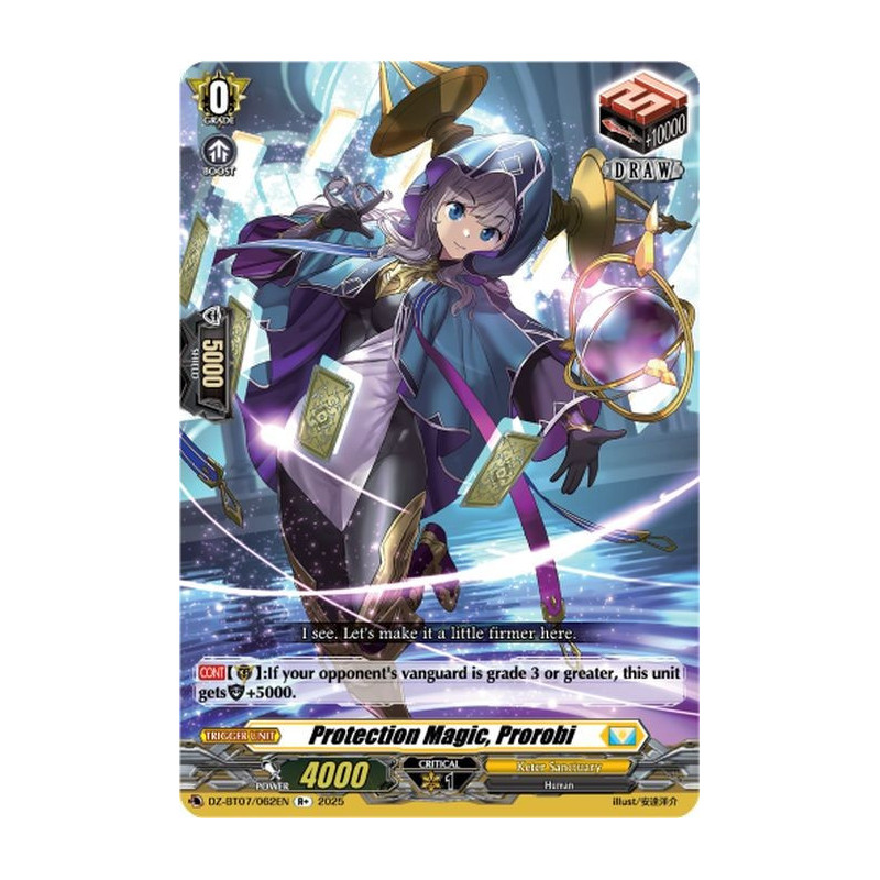Vanguard_TCG_card_DZ-BT07_062EN_R+_Protection_Magic_Prorobi_Moon_Fangs_Cerulean_Blaze