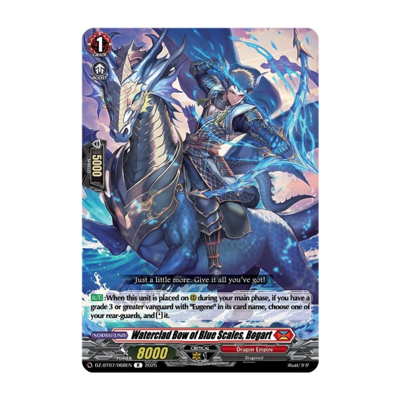 Vanguard_TCG_card_DZ-BT07_068EN_R_Waterclad_Bow_of_Blue_Scales_Bogart_Moon_Fangs_Cerulean_Blaze