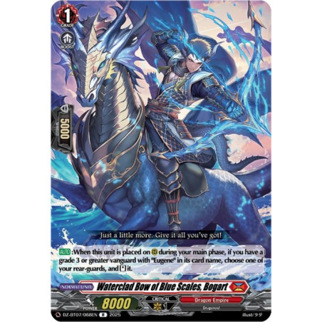 Vanguard_TCG_card_DZ-BT07_068EN_R_Waterclad_Bow_of_Blue_Scales_Bogart_Moon_Fangs_Cerulean_Blaze