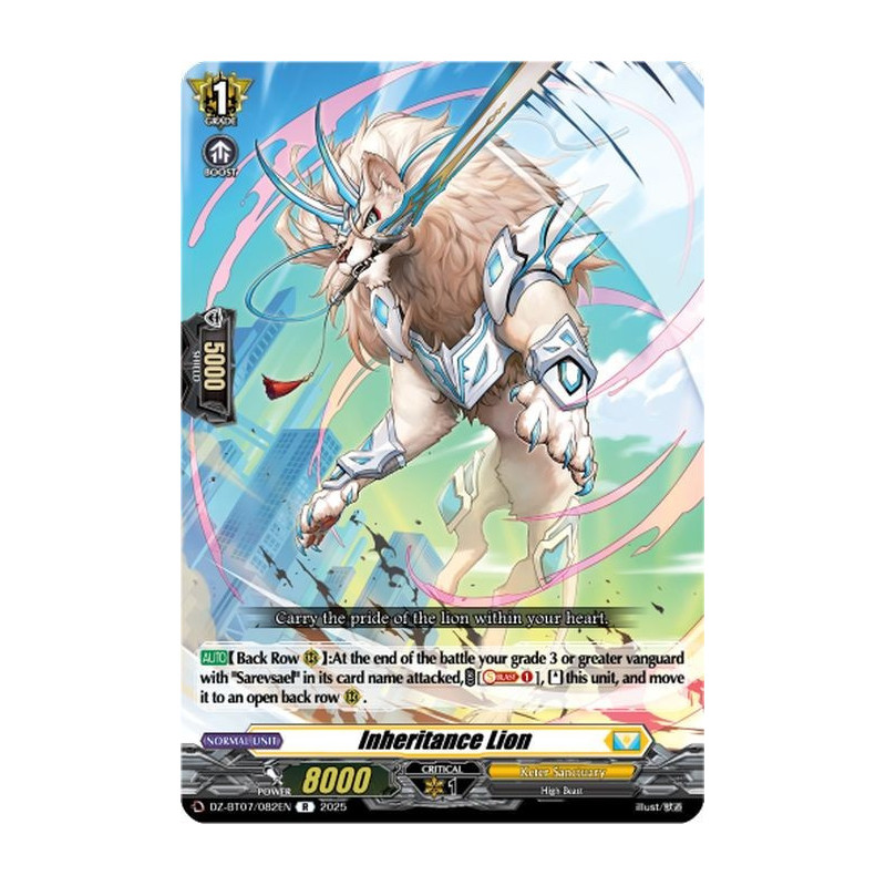 Vanguard_TCG_card_DZ-BT07_082EN_R_Inheritance_Lion_Moon_Fangs_Cerulean_Blaze