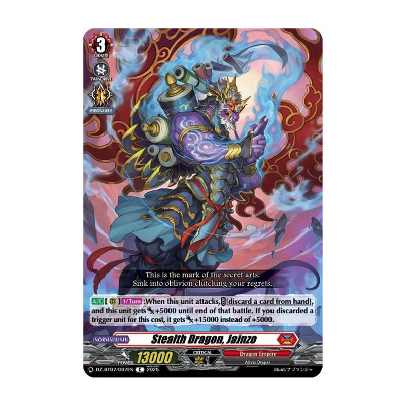 Vanguard_TCG_card_DZ-BT07_097EN_C_Stealth_Dragon_Jainzo_Moon_Fangs_Cerulean_Blaze